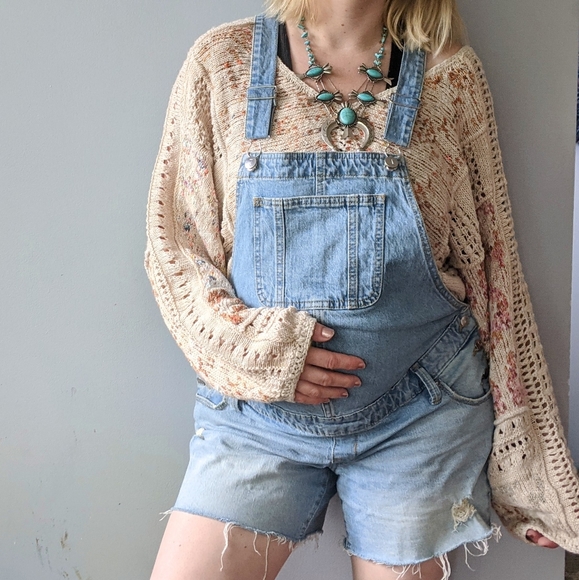 Isabel Maternity by Ingrid & Isabel Pants - Isabel Maternity by Ingrid & Isabel Denim Shortalls / Light Wash